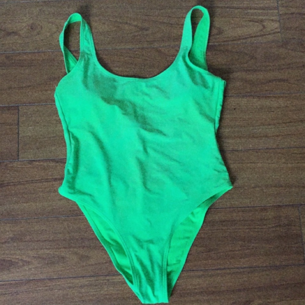 Neon green one piece swimsuit ardene